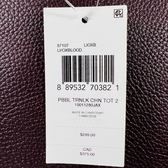 COACH Turnlock Chain Tote Bag Oxblood - Picture 11 of 13